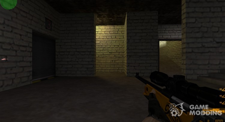 Gold awp with motif (tattoo) for Counter Strike 1.6