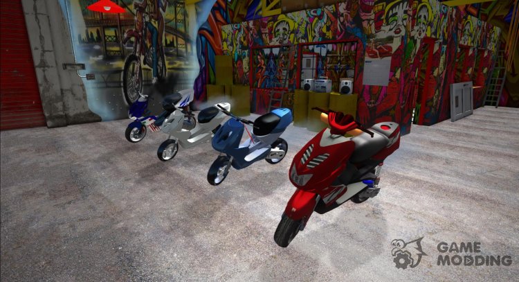 Pack of Yamaha Aerox scooters for GTA San Andreas