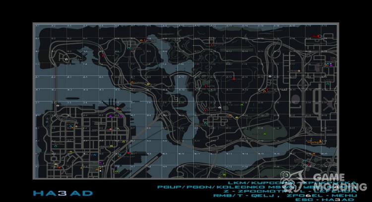 Карта в стиле GTA IV для SAMP RP с квадратами для GTA San Andreas
