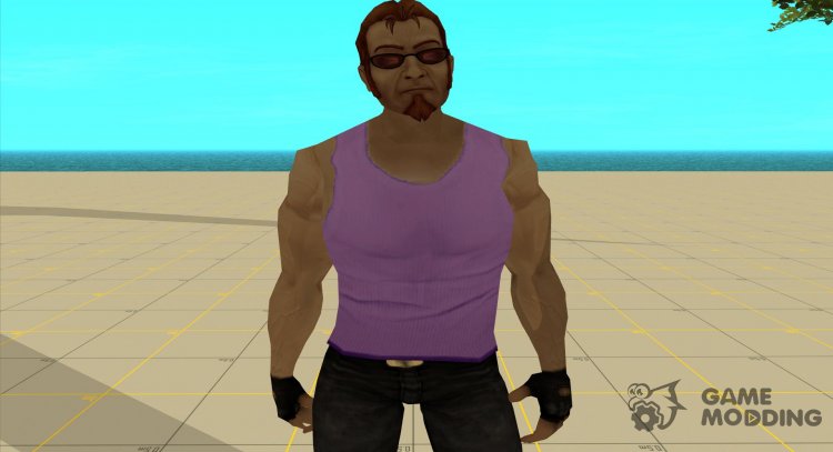 Postal dude en camiseta púrpura para GTA San Andreas