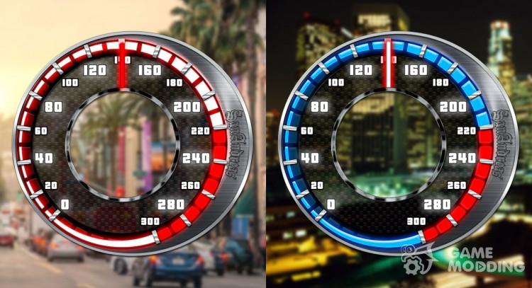 El velocímetro Future Style V16x9 (widescreen) para GTA San Andreas