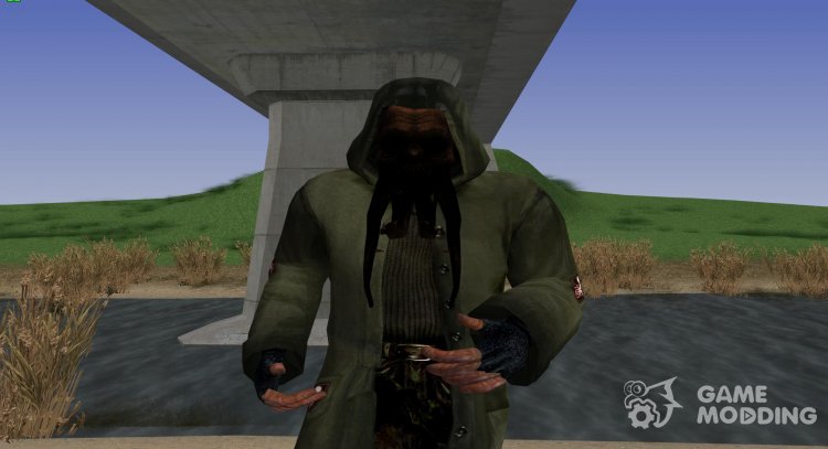 A member of the group Dark stalkers with the head of a bloodsucker from S. T. A. L. K. E. R V. 8 for GTA San Andreas