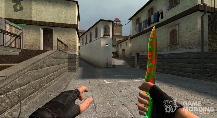 Холодный зеленый красный нож для Counter-Strike Source