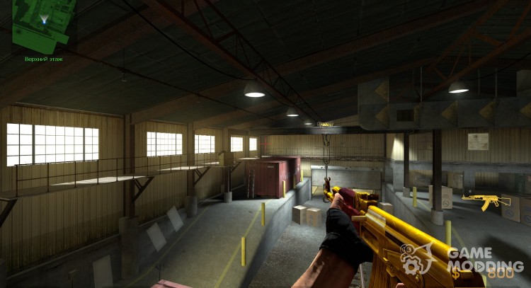 Oro AK47 con el rojo de madera para Counter-Strike Source