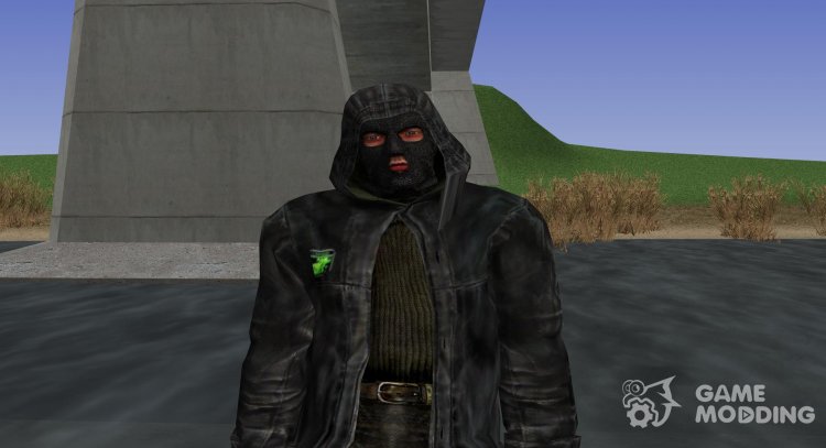 A member of the group Black slugs in the cloak of S. T. A. L. K. E. R. v.3 for GTA San Andreas