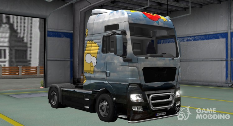 El skin de los Simpsons para MAN TGX para Euro Truck Simulator 2