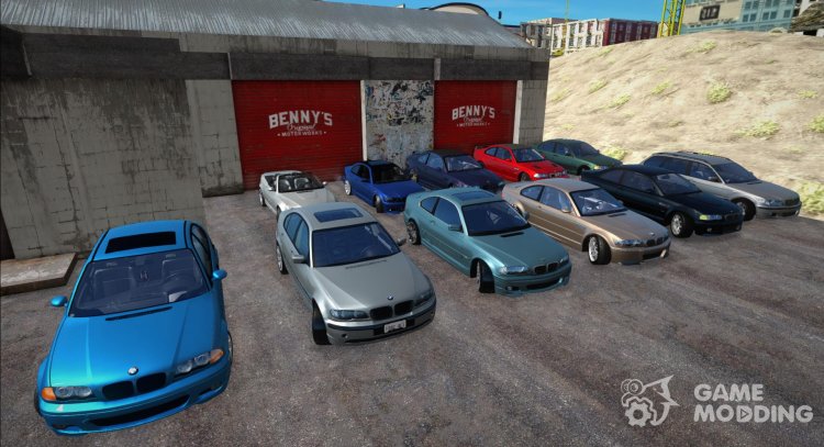 Pack of BMW 3-Series cars (318i, 320i, 320d, 325i, 330i, M3) (E46) for GTA San Andreas