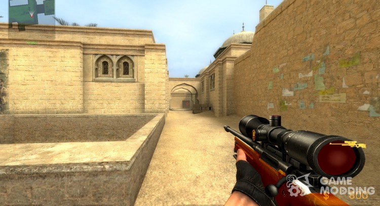 Orange awp w/ laser by_GB for Counter-Strike Source