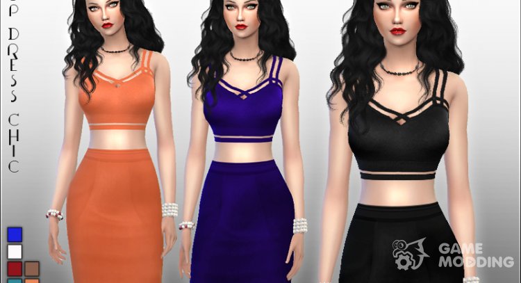 Crop Chic Dress para Sims 4