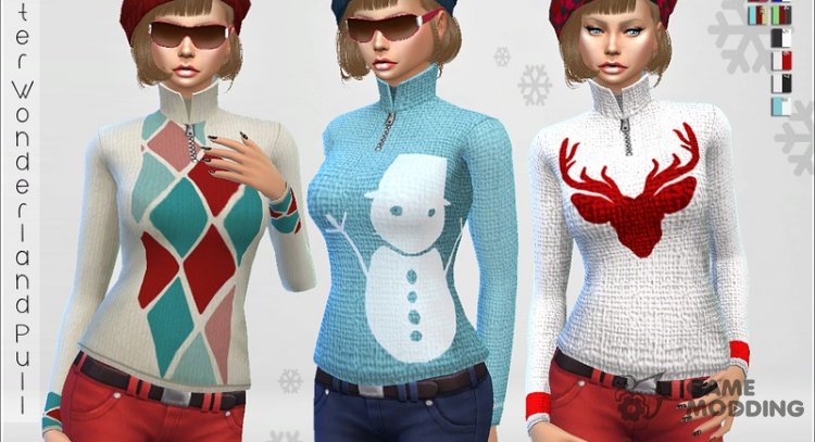 Winter Wonderland Pullover para Sims 4