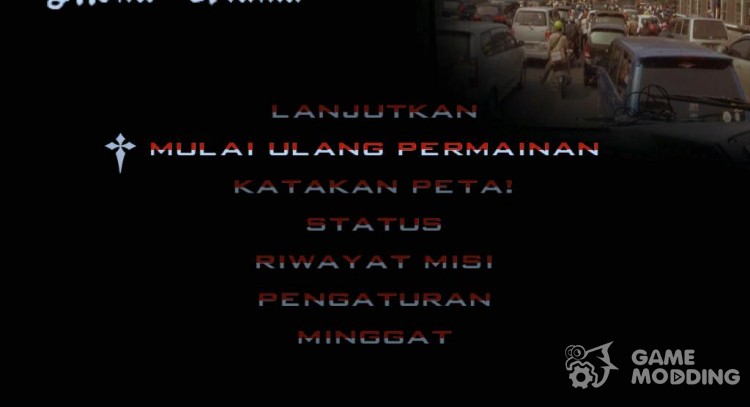 GTA Bahasa Indonesia (Indonesian Text, Font, Backgrund Menu) for GTA San Andreas