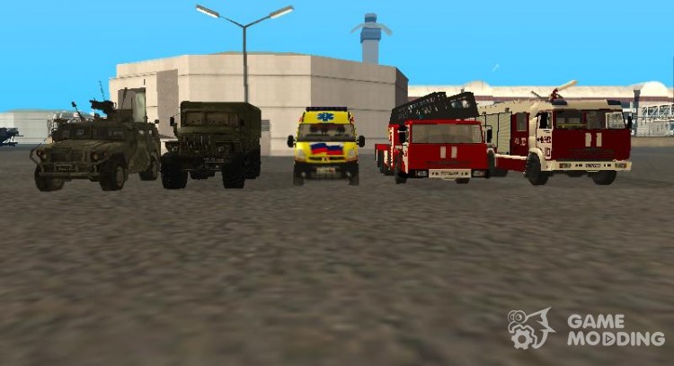 Pak máquinas de rescate y el servicio militar de rusia para GTA San Andreas