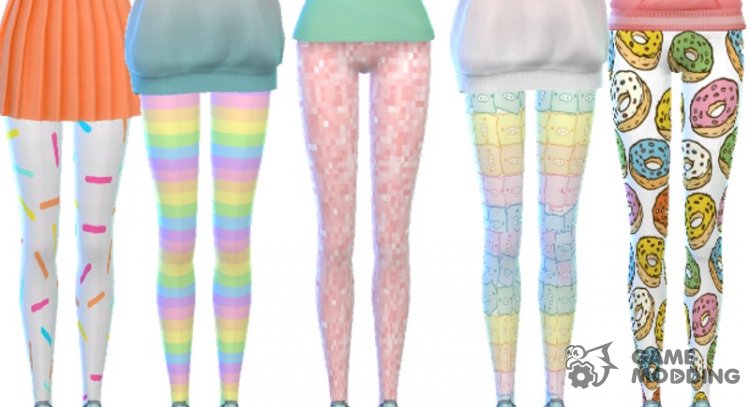 Tumblr Themed Leggings Pack Of Ten for Sims 4