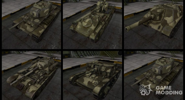 Пустыный пак для русских танков для World Of Tanks