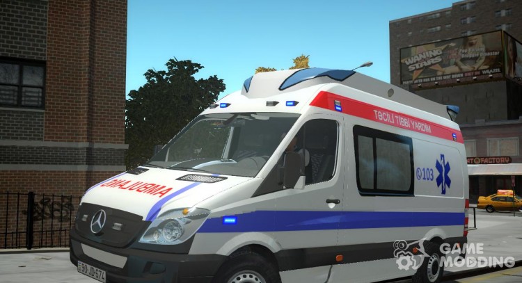 Ambulancia de Mercedes-Benz sprinter baku para GTA 4