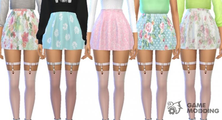 Pastel Skater Skirts - Mesh Needed for Sims 4