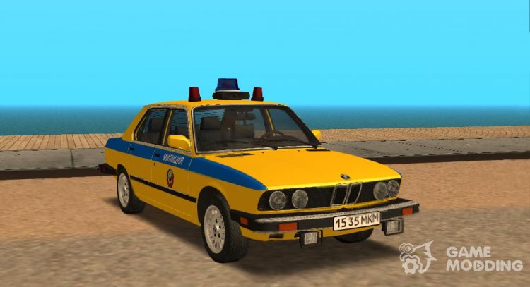 BMW 535 (E28) Police traffic police 1985 for GTA San Andreas