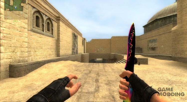 rainbow knife for Counter-Strike Source