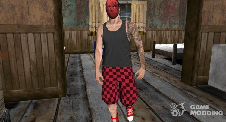 Skin HD Random GTA V Online Red Mask для GTA San Andreas