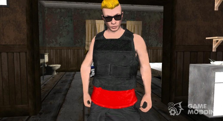 Skin GTA V Online HD парень c жёлтой причёской для GTA San Andreas