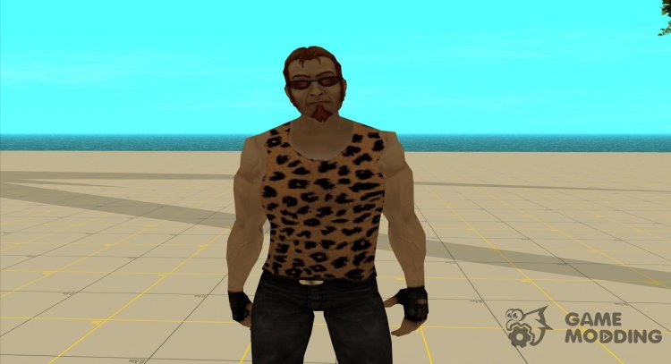 Postal dude in a leopard print tank top for GTA San Andreas