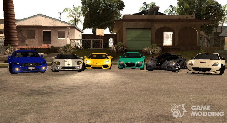 Pack of sport cars adapted to IVF for GTA San Andreas