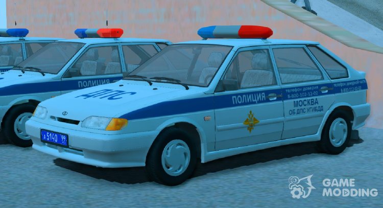 Lada Samara 2114 Полиция ОБ ДПС УГИБДД (2012-2014) для GTA San Andreas