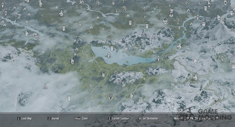 Calidad de un mapa del mundo con todos los caminos para TES V: Skyrim