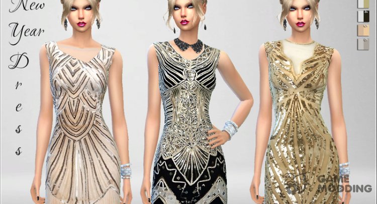 Happy New Year Dress для Sims 4