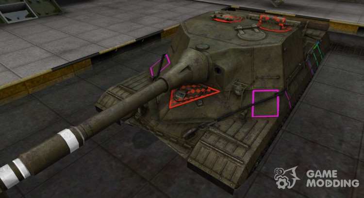 Контурные зоны пробития Объект 268 для World Of Tanks