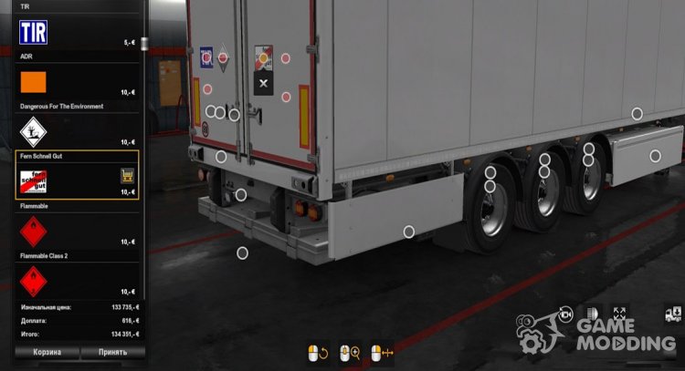 Signs on your Trailer для Euro Truck Simulator 2