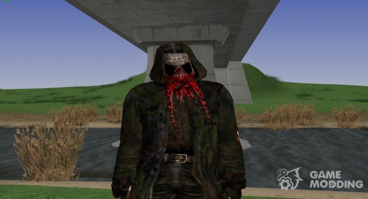 A member of the group Dark stalkers with the head of a bloodsucker from S. T. A. L. K. E. R V. 12 for GTA San Andreas