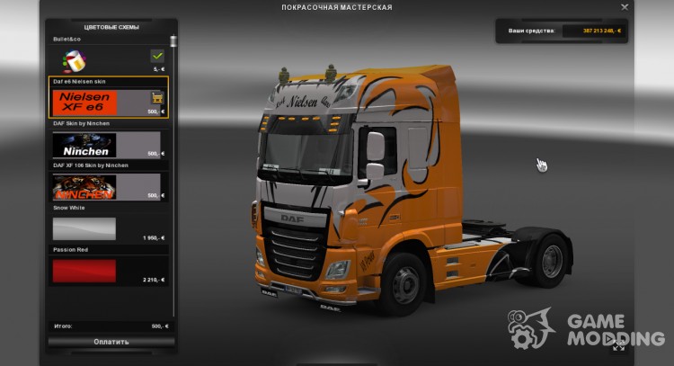 Skin for DAF XF Euro 6 Nielsen for Euro Truck Simulator 2