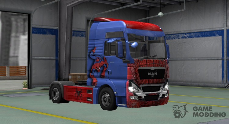 El skin de Spider-Man para MAN TGX para Euro Truck Simulator 2