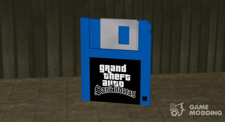 The blue icon saving the game for GTA San Andreas