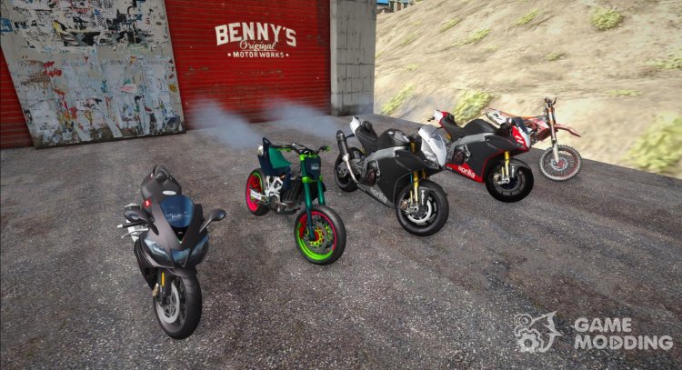 Пак мотоциклов Aprilia (RSV4, MXV) для GTA San Andreas