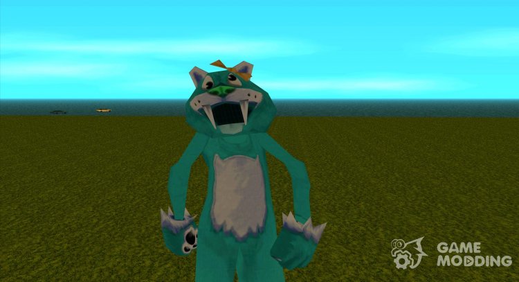 A man in a turquoise suit of a thin saber-toothed tiger from Zoo Tycoon 2 for GTA San Andreas