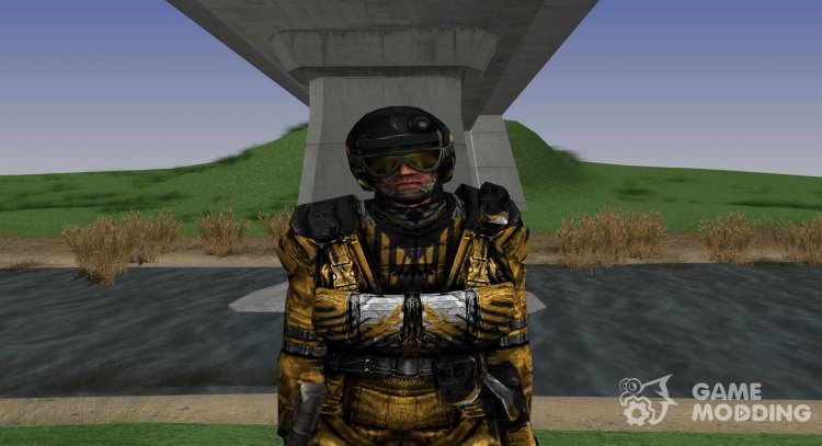 Miembro de la agrupación de Caos en бронекостюме Beryl-5M con el sombrero Sfera-08 de S. T. A. L. K. E. R para GTA San Andreas