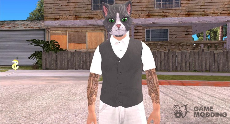 Skin HD GTA V in 2015 cat mask Online for GTA San Andreas