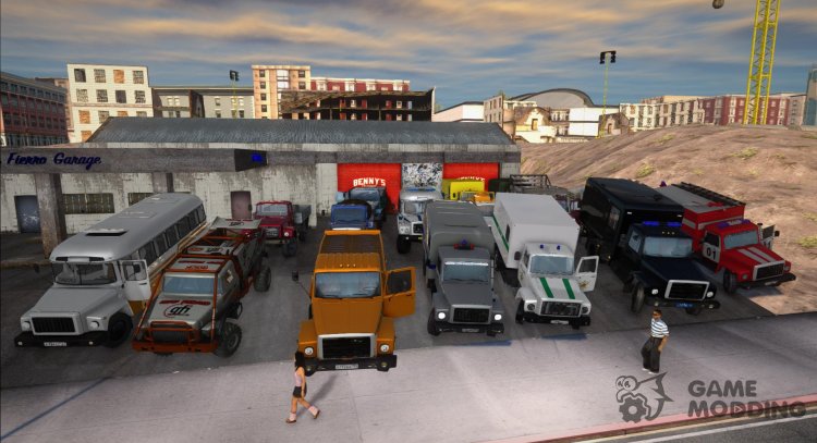 Pak de las máquinas GAZ-3307, 3308, 3309 (Sadko, KAVZ-3976) para GTA San Andreas