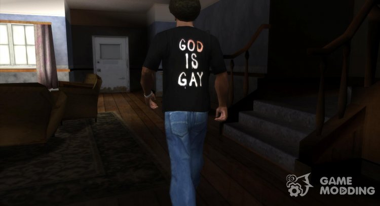 God Is Gay T-Shirt para GTA San Andreas
