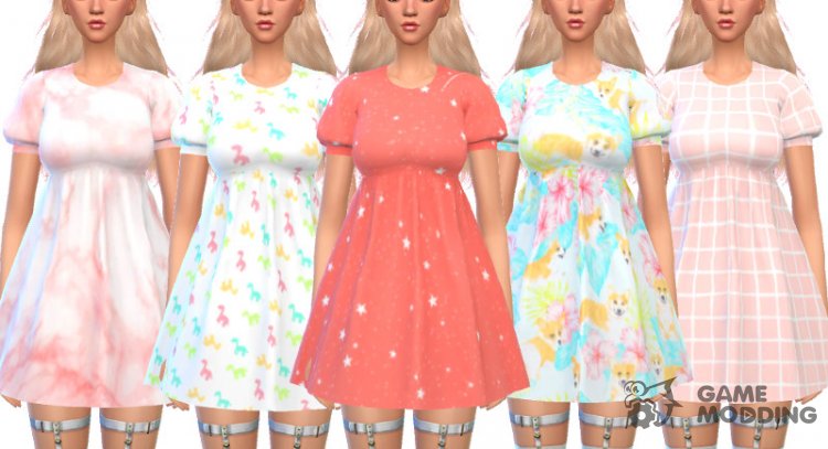 Cute Skater Dress - Mesh Needed для Sims 4