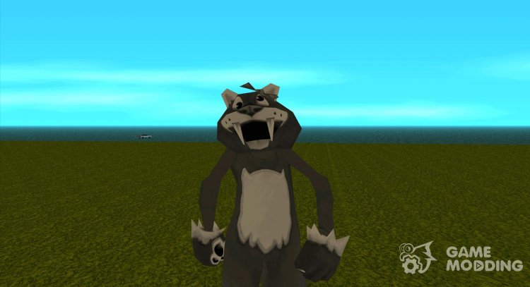 Hombre en traje blanco y negro de tigre dientes de sable delgado de Zoo Tycoon 2 para GTA San Andreas