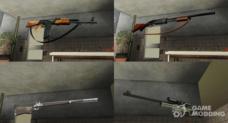 12 Pack different weapons for GTA San Andreas