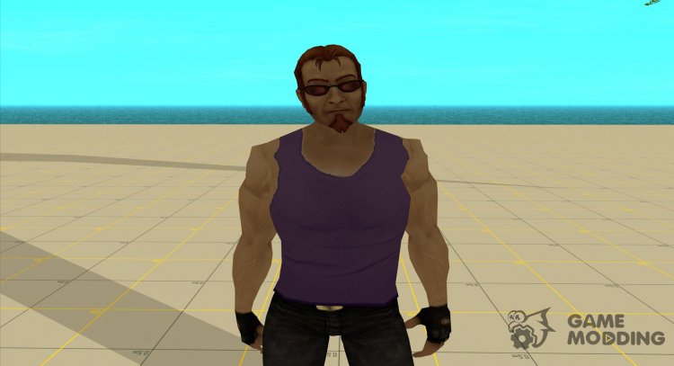 Postal dude en una camiseta de color púrpura oscuro para GTA San Andreas