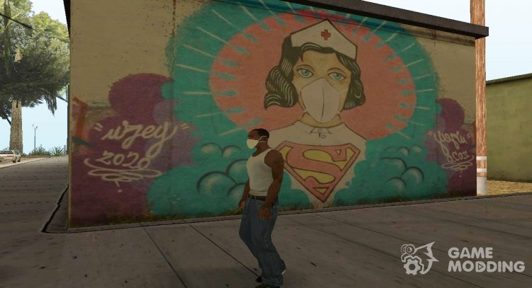Nurse Superwoman Coronavirus Graffiti for GTA San Andreas