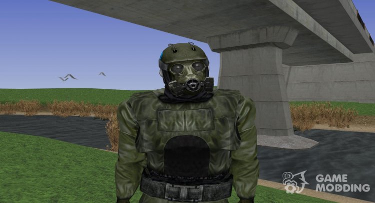 A member of the group Enclave in a scientific suit of S. T. A. L. K. E. R. for GTA San Andreas