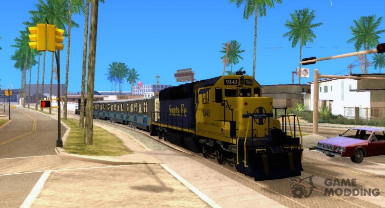 La locomotora SD 40 Santa Fe Blue/Yellow para GTA San Andreas