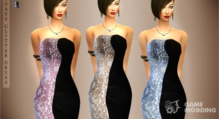 Holidays Glitter Dress para Sims 4
