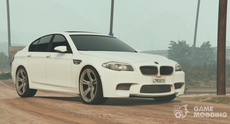 BMW M5 with siren and blue LEDs for GTA 5